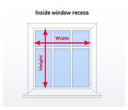 measuring blinds inside recess