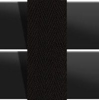 black wood venetian blinds with tapes close up