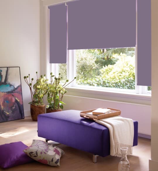 Dusky Purple Roller Blind with dim out fabric