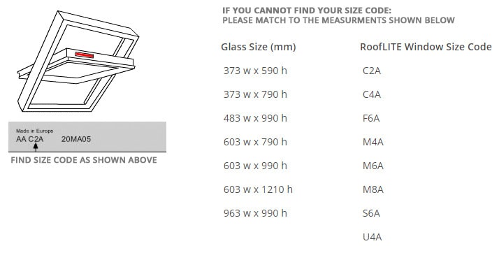 rooflite-window-measurements