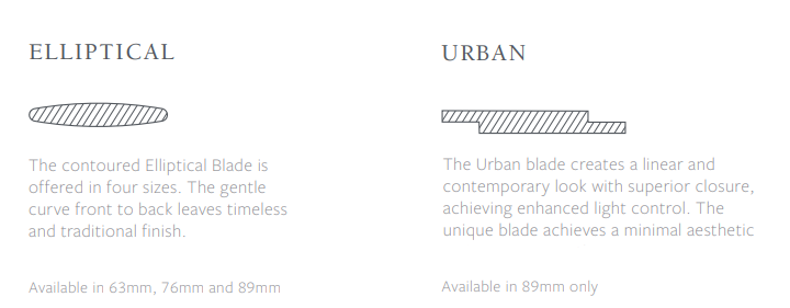 shutter slat types