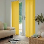 bright yellow vertical blinds