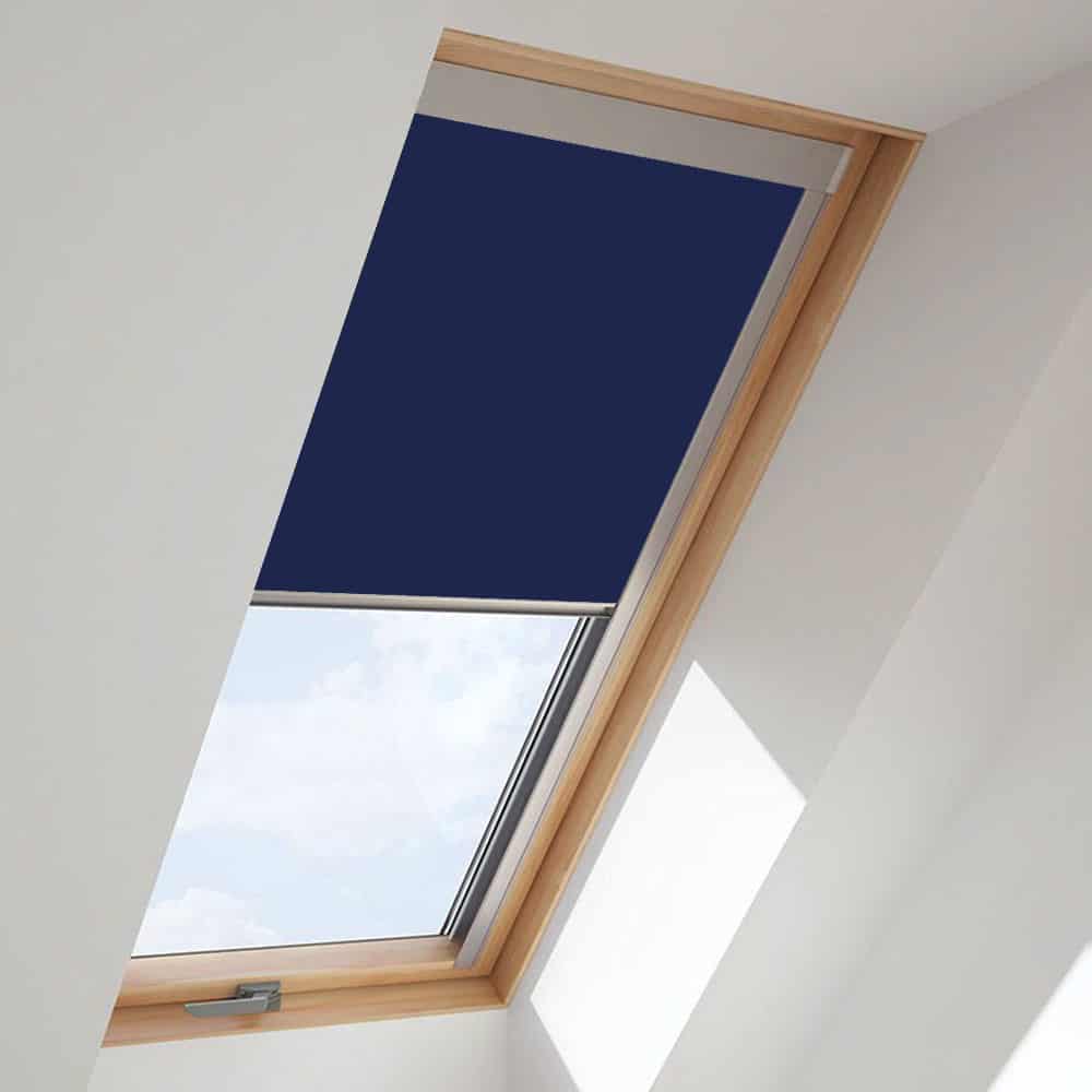 Navy BLACKOUT Skylight Roller Blinds For RoofLITE Dakstra Roof Windows 