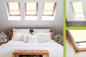 cream luctis roof skylight blinds