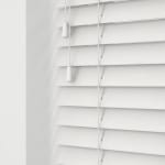 bright white faux woodec venetian blinds with cords