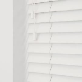 Width: 165cm / Drop: 120cm Aprica Venetian Window Blinds Faux Wood Grain White Tape Home Office Easy Fit 