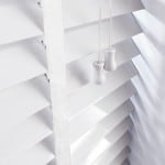 next day bright white wooden venetian blinds with tapes