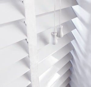 next day bright white wooden venetian blinds with tapes