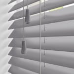 Ash Grey Wooden Venetian Blinds With Cords