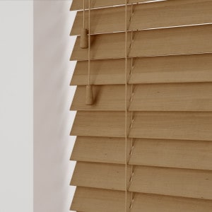 Tawny Wooden Venetian Blinds With Cords