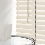 Cream Wooden Venetian Blinds With Tapes