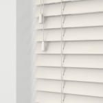 antique white wood venetian blinds with cords