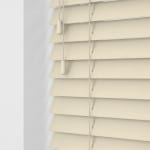 Butter cream faux wooden venetian blinds with cords