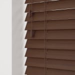 Walnut Faux Wood Venetian Blinds With Cords 