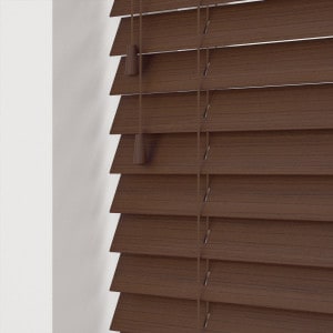 Walnut Faux Wood Venetian Blinds With Cords