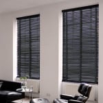 Dark grey Wood Venetian Blinds With Tapes