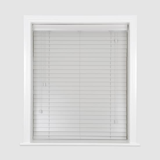 light grey wood venetian blinds with cords