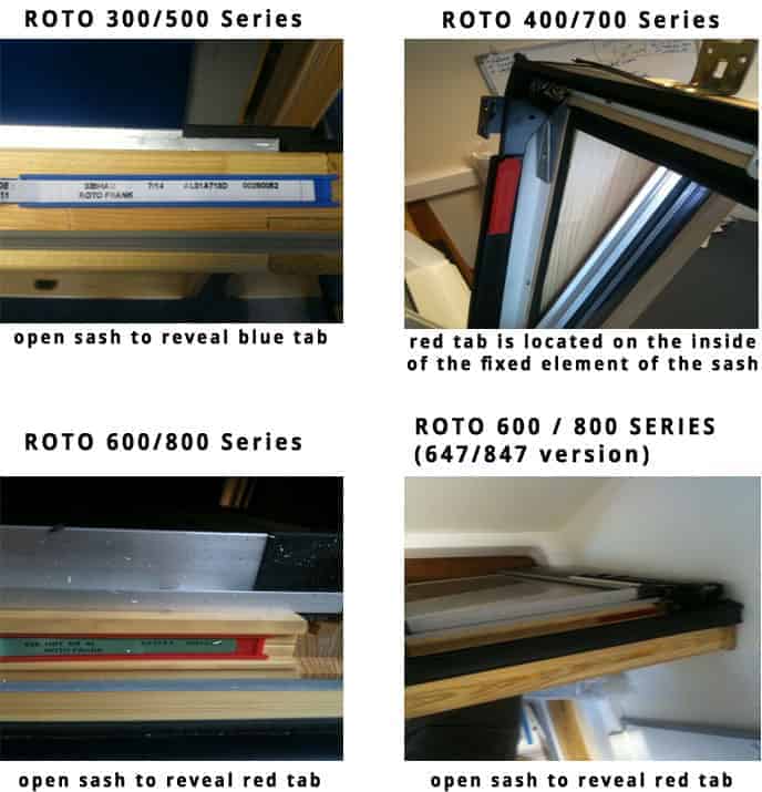 Roto window size identification guide