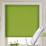 bright green electric motorised remote control roller blinds
