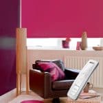 bright pink blackout electric motorised remote control roller blinds
