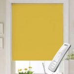 bright yellow electric motorised remote control roller blinds