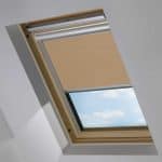 Brown Electric Motorised Solar Powered Remote Control Skylight Blinds