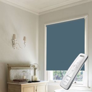 dark sage green electric motorised remote control roller blinds