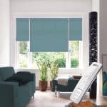 duck egg blue electric motorised remote control roller blinds