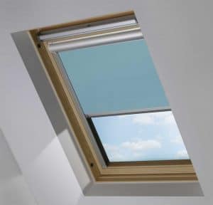 Sky Blue Motorised Electric Solar Powered Remote Control Skylight Blinds