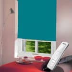 turquoise electric motorised remote control roller blinds