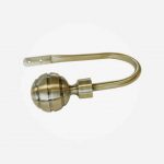 Brass Ribbed Ball Curtain Holdback