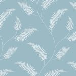 Designer Azure Blue Fern Leaf Patter Roller Blind