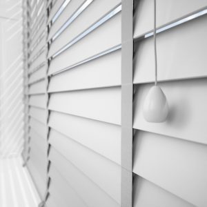 pigeon grey faux wood blinds with tapes