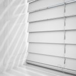 cheap bright white wooden blinds