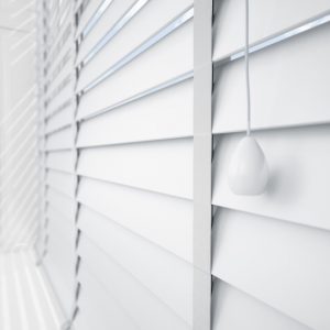 white faux wood blinds with tapes