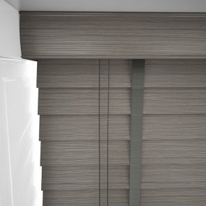 cheap dark grey faux wood blinds with tapes