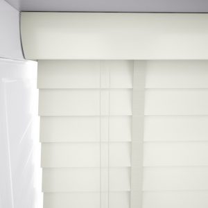 soft white faux wood blinds with tapes