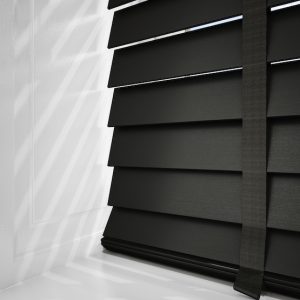 abyss dark grey faux wood blinds with tapes