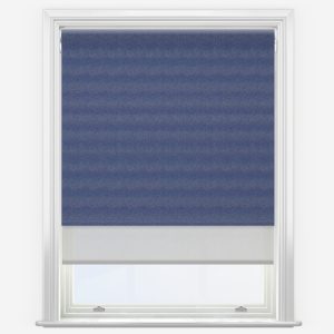 Double Roller Blind Denim Blue & Grey Motorised