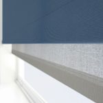 Double Roller Blind Denim Blue & Grey Motorised