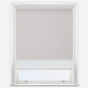 Double Roller Blind Pebble Grey & White Motorised