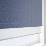 Double Roller Blind Denim & White Motorised