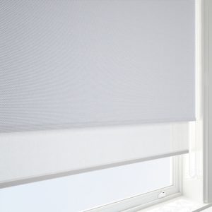 Double Roller Blind Mineral & White Motorised