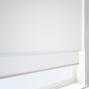 Double Roller Blind White & White Motorised