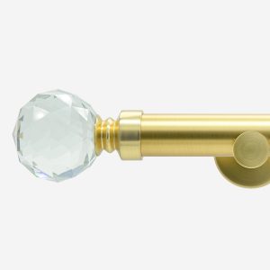 Brushed Gold Crystal Curtain Pole Finial