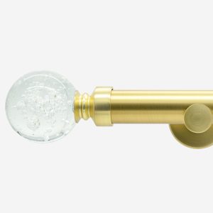 Brushed Gold Glass Bubbles Curtain Pole Finial