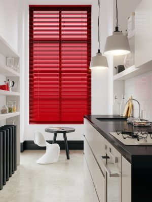 Red Aluminium Venetian Blind