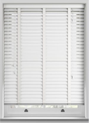 Cheap White 50mm Woodgrain Real Wood Texture Venetian Blind with Tapes