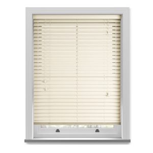 Cheapest Cream Buttercream 50mm Woodgrain Real Wood Texture Venetian Blind