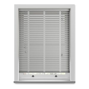 Cheapest Dove Grey Real Wood Texture Venetian Blind with Tapes